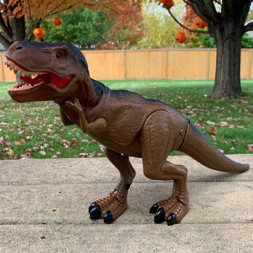 Realistic Tyrannosaurus Rex Roaring Twisting Moving  With Flashing Red Eyes 21" - Picture 8 of 12